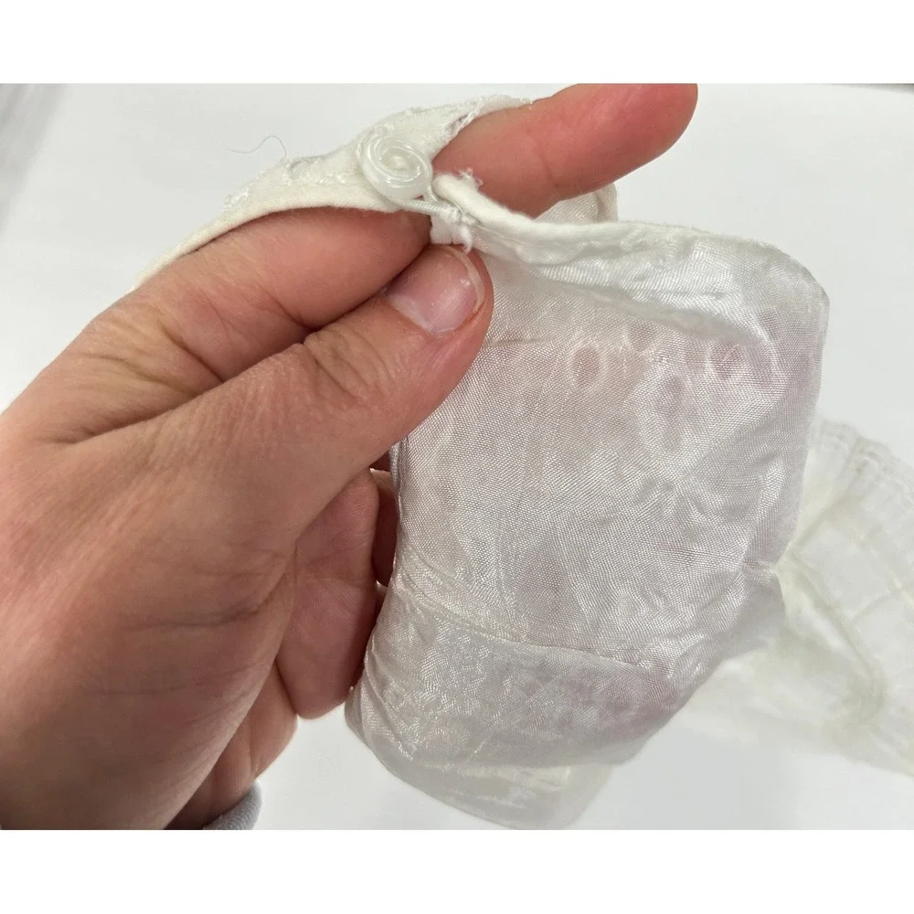 VTG Cottagecore Baby Bonnet Eyelet Lace Ruffle Infant White Coquette Victorian‎